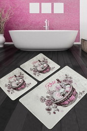 Mijölnir Rose Basket Djt Juego de Alfombrillas de Baño Multicolor